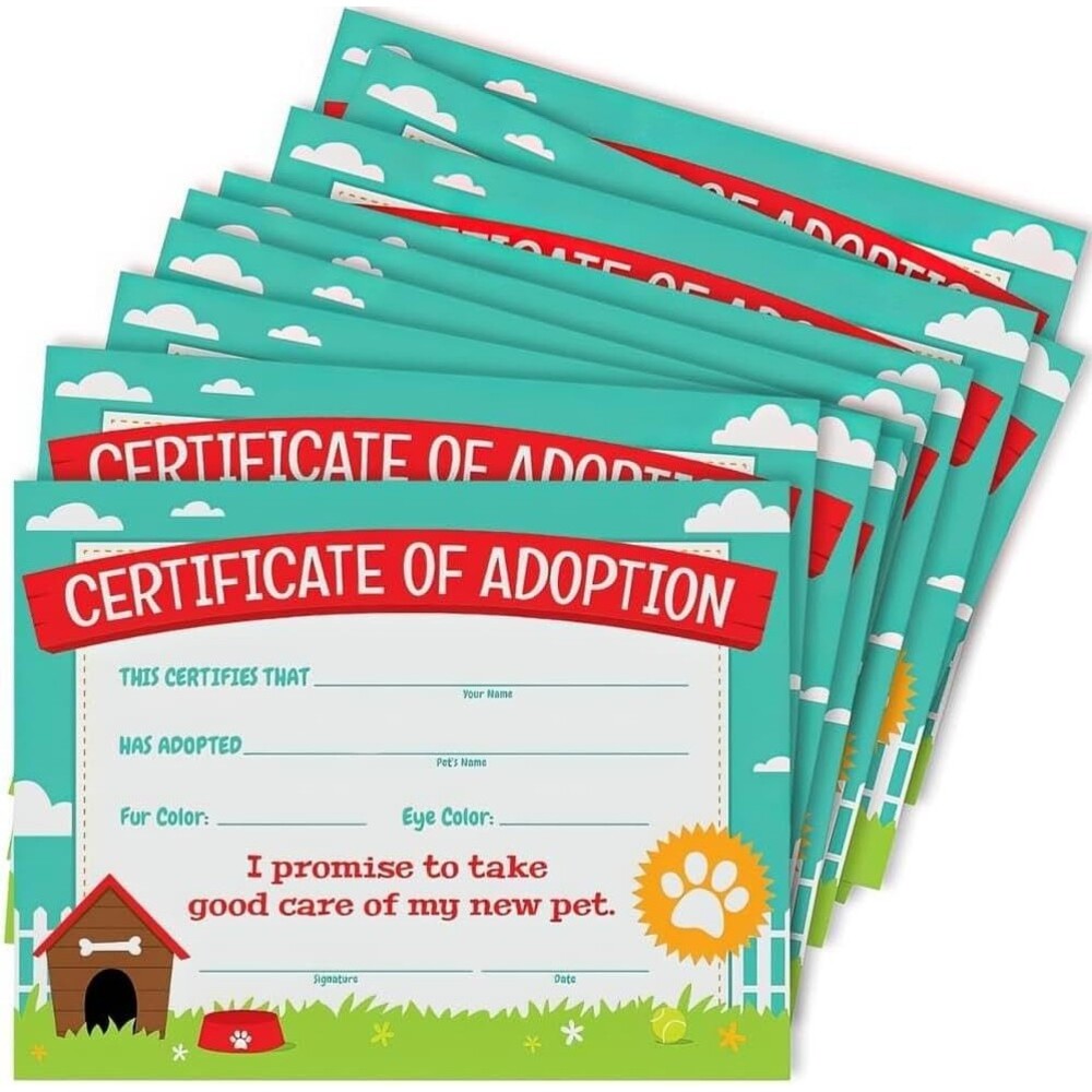 Fun Express Dog Adoption Certificates, 12 Pieces